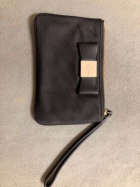 Kate Spade Black Wristlet Clutch with Cream Interior